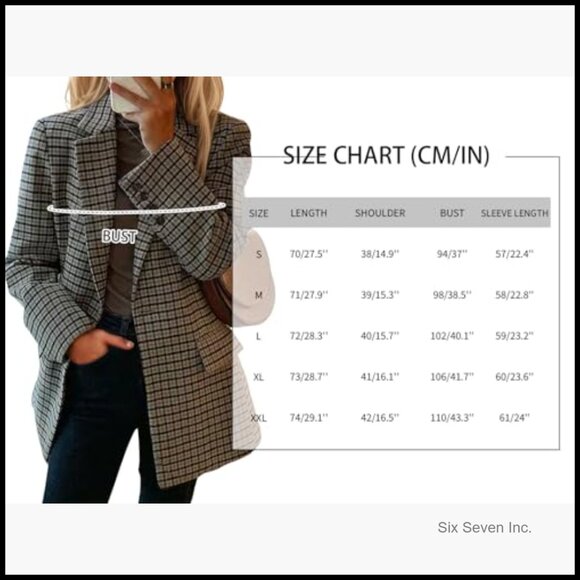 Wool Blend Blazer with Notched Lapel Collar and Functional Pockets - Picture 6 of 7